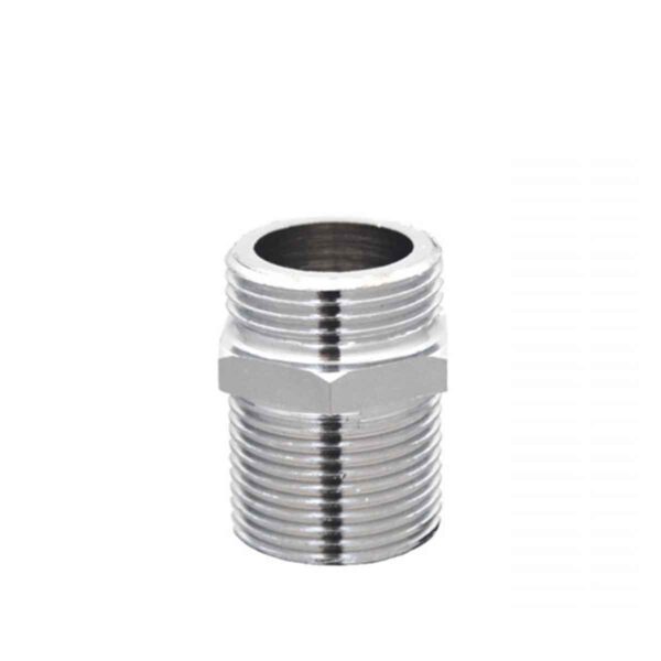 Casquilho Duplo Latão 40mm 1/2" M/M Cromado