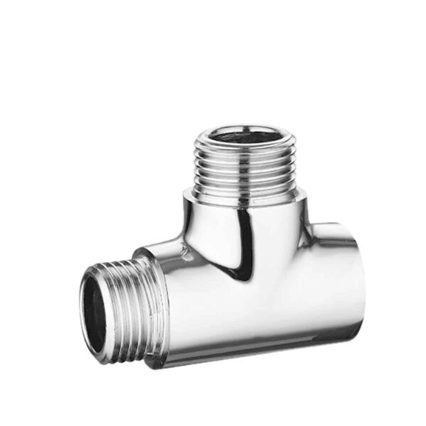 Tê Latão 1/2" M/M/F Cromado Liso