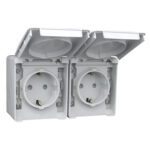 Tomada Dupla Schuko Horizontal c/Obturador CZ 48865CCZ Efapel