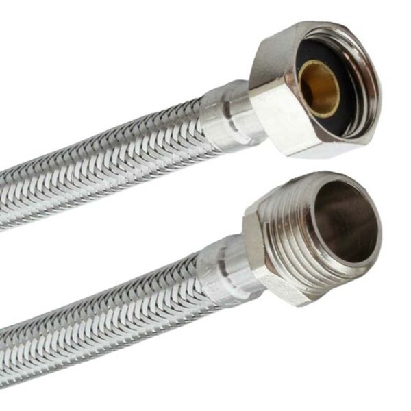 Bicha/Ligação Malha Aço DN8 30cm 1/2" M x 3/8" F