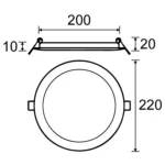 Downlight/Foco de Encastrar Led Slim Redondo 18W 4000K DN200 BR - Image 3