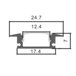 Perfil de Alumínio 24,7×7 de Encastrar p/Fita LED AL - Image 2