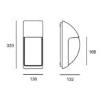 Aplique de Parede Area E27 23W IP65 PT PX-0352-NEG Forlight - Image 3