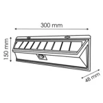 Aplique de Parede Led Solar 12W 4500K c/Sensor PT - Image 2