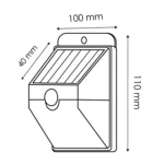 Aplique de Parede Led Solar 3W 4500K c/Sensor PT - Image 2