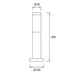 Candeeiro de Exterior Koral 450mm E27 IP55 Inox PX-0099-INO Forlight - Image 2