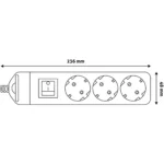 Extensão c/3 Tomadas 2P+T Standard s/Fio c/Interruptor BR ERWSEG3-SW Entac - Image 2