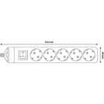 Extensão c/5 Tomadas 2P+T Standard s/Fio c/Interruptor BR ERWSEG5-SW Entac - Image 2