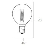 Lâmpada Esférica Led G45 Filamento E14 4W 2700K Dim VING4504E14CD Roblan - Image 2