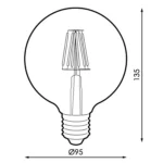 Lâmpada Led Vintage Âmbar G95 Filamento E27 6W 2300K - Image 2