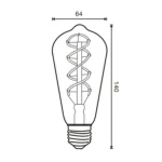 Lâmpada Led Vintage Âmbar ST64 Filamento E27 4W 2300K - Image 2