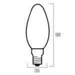 Lâmpada Vela Led 320º E14 4W 2700K FROSTC305CE14 Roblan - Image 2