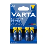 Pilha Alcalina AA LR6 1,5V Longlife Power 4906 Varta (4UN)